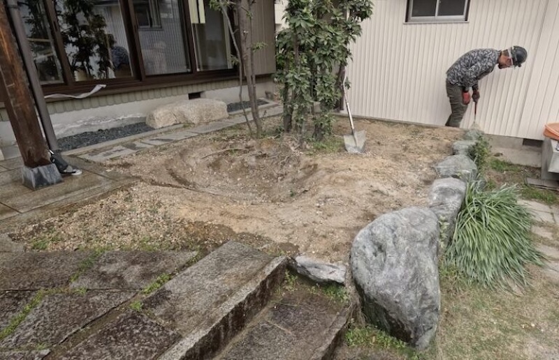 撤去した後の地面の状態