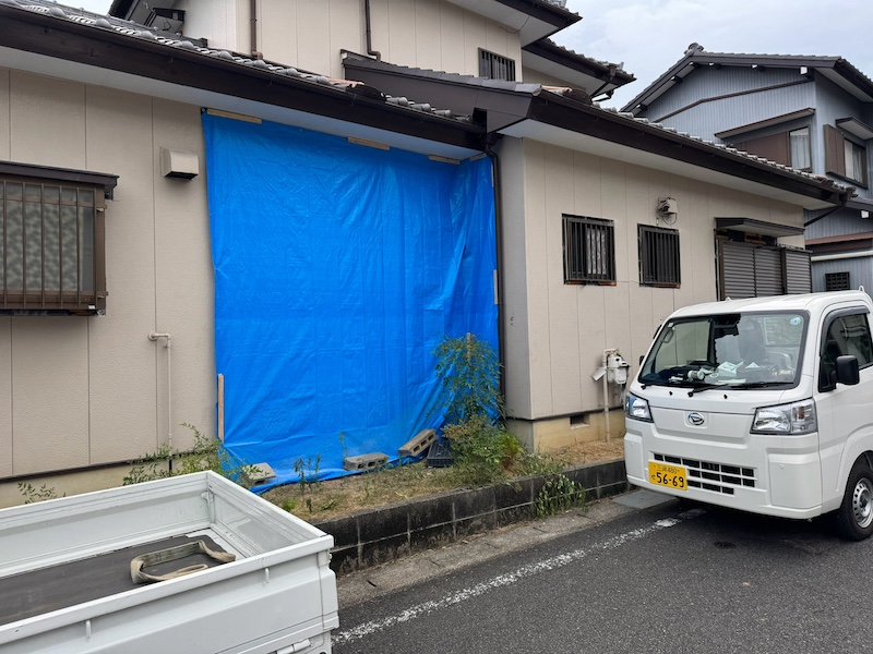 鉄骨造2階建て住宅における1階部分のスケルトン解体工事